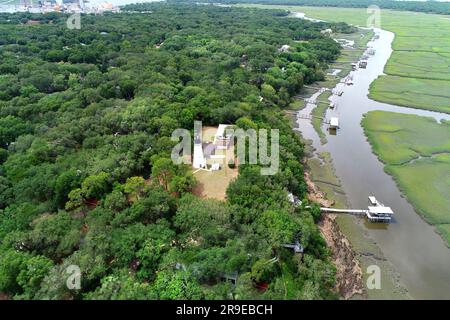 Amelia Island Light is the oldest  lighthouse in  Florida. It is located in Fernando Beach Florida USA. Stock Photo