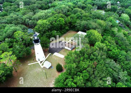 Amelia Island Light is the oldest  lighthouse in  Florida. It is located in Fernando Beach Florida USA. Stock Photo