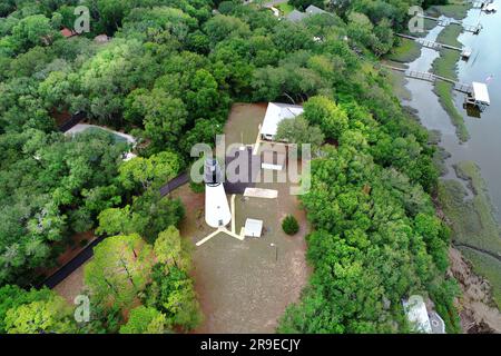 Amelia Island Light is the oldest  lighthouse in  Florida. It is located in Fernando Beach Florida USA. Stock Photo