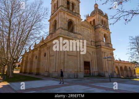 Salamanca, Spain - February 20, 2022: Exterior view of the New Church of Arrabal in Salamanca, Castile and Leon, Spain. Stock Photo