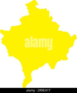 YELLOW CMYK color map of KOSOVO Stock Vector