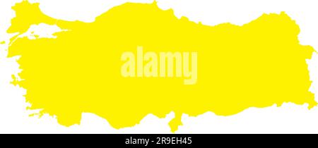 YELLOW CMYK color map of TURKEY Stock Vector