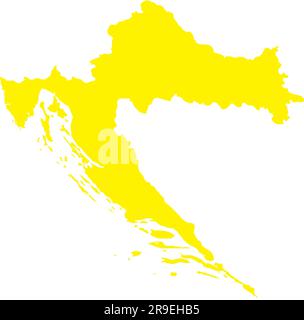 YELLOW CMYK color map of CROATIA Stock Vector