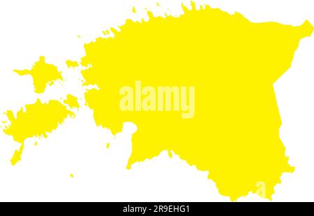 YELLOW CMYK color map of ESTONIA Stock Vector