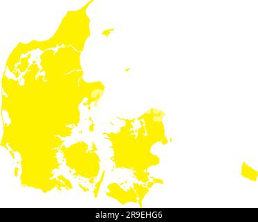 YELLOW CMYK color map of DENMARK Stock Vector