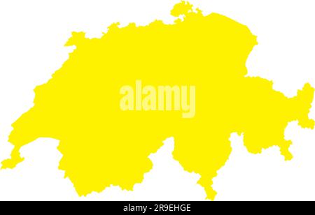 YELLOW CMYK color map of SWITZERLAND Stock Vector