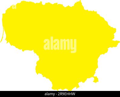 YELLOW CMYK color map of LITHUANIA Stock Vector