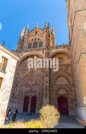 The New Cathedral, Catedral Nueva is one of the two cathedrals of Salamanca. Constructed between 16th and 18th centuries in Gothic and Baroque styles Stock Photo