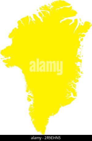 YELLOW CMYK color map of GREENLAND Stock Vector