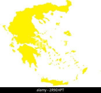 YELLOW CMYK color map of GREECE Stock Vector