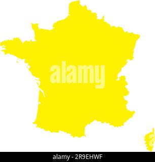 YELLOW CMYK color map of FRANCE Stock Vector