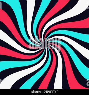 Abstract square swirl background for a popular social network. White - blue - pink on black modern advertising design. Vector illustration Stock Vector