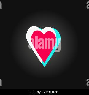 Icon for a popular social network. Black-blue-pink modern advertising social media design. Circle illustration Vector Isolated on black background Stock Vector