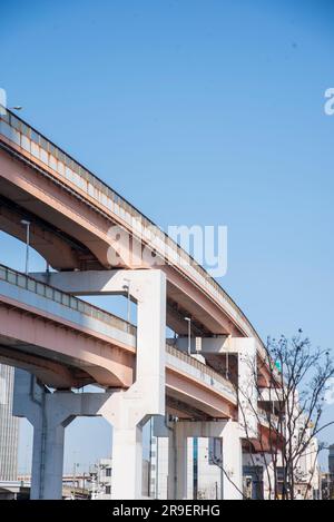 Multilevel Bridge in Kobe, Japan close to the Port of Kobe Stock Photo
