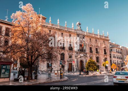 Granada, Spain - February 22, 2022: The Supreme Court of Andalusia located at the Plaza Nueva in Granada, Spain. Stock Photo