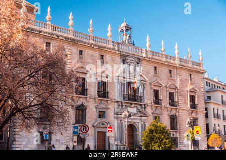 Granada, Spain - February 22, 2022: The Supreme Court of Andalusia located at the Plaza Nueva in Granada, Spain. Stock Photo