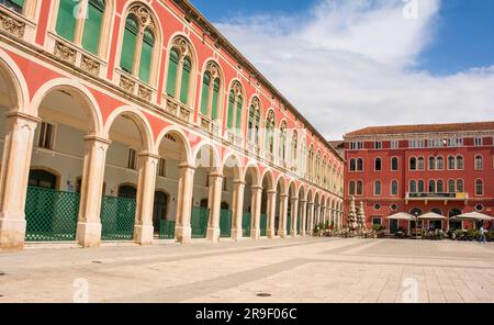 Split, Croatia - May 12th 2023. The historic Trg Republike - Republic Square -  in the centre of Split, Croatia. Also known as Prokurative Stock Photo