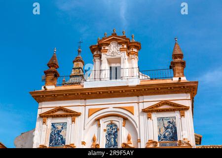 Hospital de la Caridad is a baroque charity hospital building near Plaza de Toros. Founded in 1674, still cares for the aged and infirm. Stock Photo