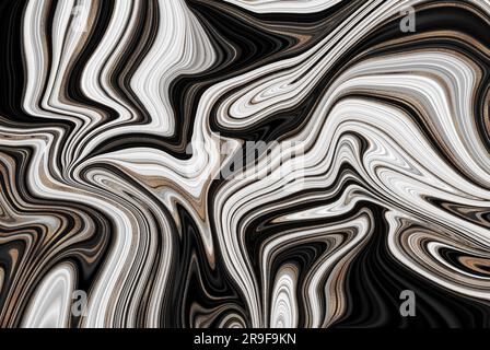 Marble abstract liquid background. Marbling artwork texture. Agate ripple pattern. Modern, Contemporary, 3d illustration. Stock Photo