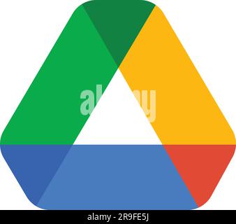 Google drive brand logo app icon symbol on transparent background. Google product and program logotype application. Data Storage drive of google Stock Vector