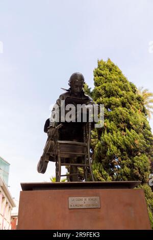 Seville, Spain-FEB 24, 2022: Statue of Wolgang Amadeus Mozart in Seville, Andalusia, Spain. Stock Photo