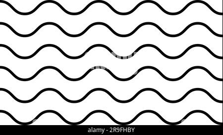 water waves. Set of wavy zigzag line. wavy pattern. Black curved lines pattern in abstract style. Sea wave icon. ocean symbol Stock Vector