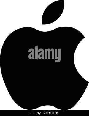 Realistic apple logo. Mobile devices IOS operating system for mac logo. OS logotype icon Stock Vector