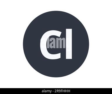 Isolated Chlorine Chemical Element in a Circle. Stock Vector