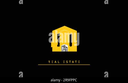Real Estate letters Modern Creative logo QO , OQ Stock Vector