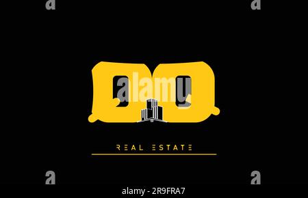 Real Estate letters Modern Creative logo QQ Stock Vector