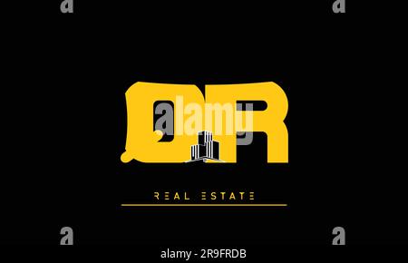 Real Estate letters Modern Creative logo QR , RQ Stock Vector