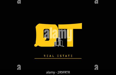 Real Estate letters Modern Creative logo QT , TQ Stock Vector