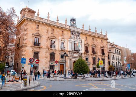 Granada, Spain - February 22, 2022: The Supreme Court of Andalusia located at the Plaza Nueva in Granada, Spain. Stock Photo