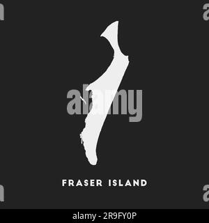 Fraser Island icon. Map on dark background. Stylish Fraser Island map with name. Vector illustration. Stock Vector