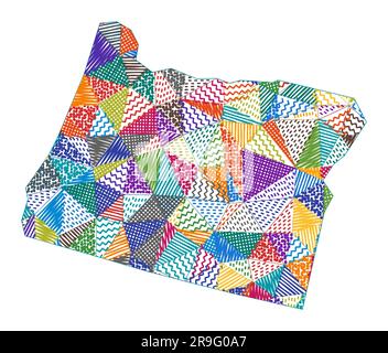 Oregon map vector illustration, scribble sketch Oregon map Stock Vector ...