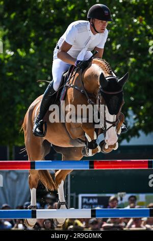 Paris France. 24th June 2023. Andreas SCHOU of Denmark riding I