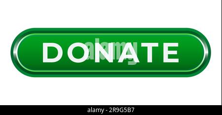 Donate web button. Green icon Vector illustration Isolated on white background Stock Vector