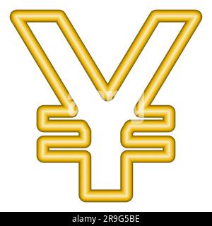 3D gold yen, yuan symbol Golden coin icon Money design Currency sign in gold vector illustration Isolated on white background Stock Vector