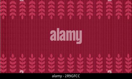 Viva Magenta trendy branches on a grunge background. Horizontal textured template. Copy space Vintage monochrome vector illustration Stock Vector