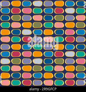 Abstract mosaic background Seamless pattern Gems in gold. Grid vector illustration Isolated Stock Vector