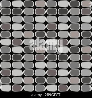 Abstract mosaic background Seamless pattern Monochrome tiles. Grid vector illustration. Isolated Stock Vector