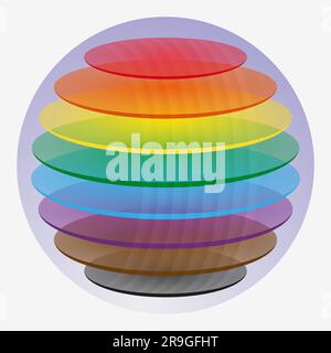 Rainbow 3d sphere LGBT symbol Vector illustration Isolated on white background Stock Vector