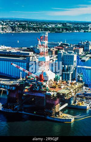 Aerial of oil rig, Quebec City, Quebec, Canada Stock Photo - Alamy