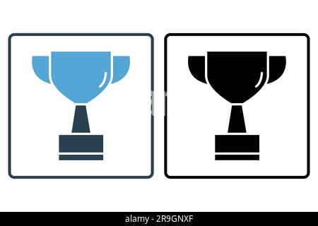 Trophy icon. icon related to Champion, winner, success, reward. Solid icon style design. Simple vector design editable Stock Vector
