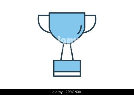Trophy icon. icon related to Champion, winner, success, reward. Flat line icon style design. Simple vector design editable Stock Vector