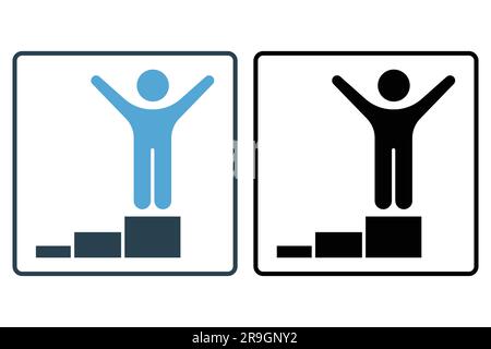 Winner podium icon. icon related to Champion, winner, success. Solid icon style design. Simple vector design editable Stock Vector