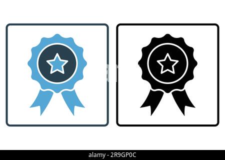 award medals icon. icon related to Champion, winner, success, reward. Solid icon style design. Simple vector design editable Stock Vector