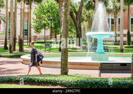 Deland Florida,Stetson University school campus,fountain Asian female student Stock Photo