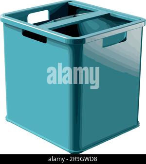 Single plastic container with blue lid over white Stock Vector