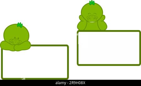 cute baby crocodile cartoon banner empty copy space pack collection in vector format Stock Vector